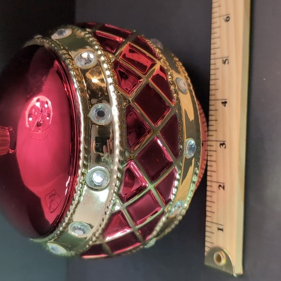 Teleflora Large Red/Gold Christmas Ornament Trinket Dish . - Picture 9 of 9